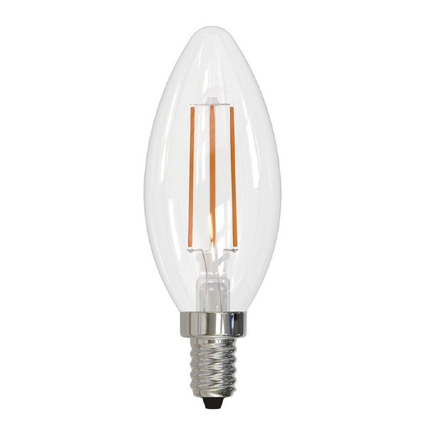 Bulbrite 4 Watt Dimmable Clear Filament B11 Candelabra (E12) LED Light Bulb - 350 Lumens, 3000K, 4PK 861419